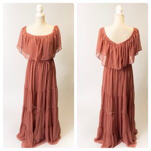 Baltic Born Maxi Dress | Off the Shoulder | Large | Pink